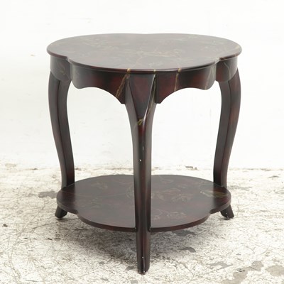 Lot 354 - Paint Decorated Trefoil Two-Tier Side Table