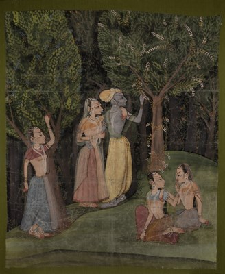 Lot 748 - A Large Indian Painting of Krishna and Radha