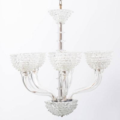Lot 777 - Barovier & Toso "Rostrato" Glass Five-Light Chandelier