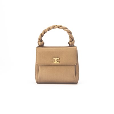 Lot 197 - Chanel Gold Satin Evening Bag