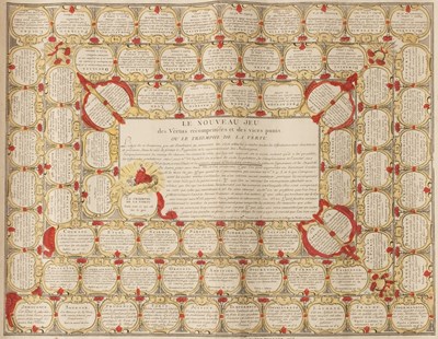 Lot 455 - A French eighteenth-century game of the goose designed to teach morality