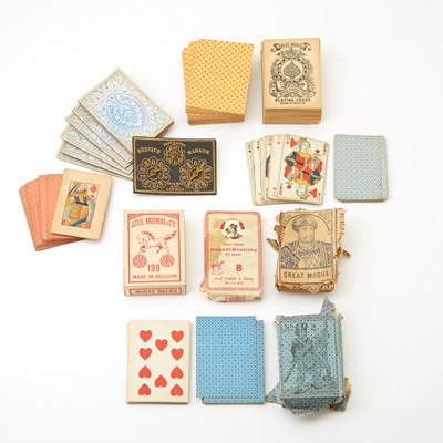 Lot 363 - A group of 19th and early 20th-century decks of cards and boxes