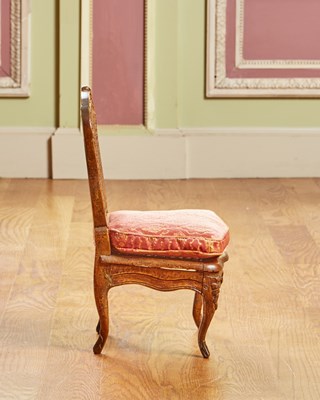 Lot 337 - Louis XV Caned Beechwood Miniature Chaise
