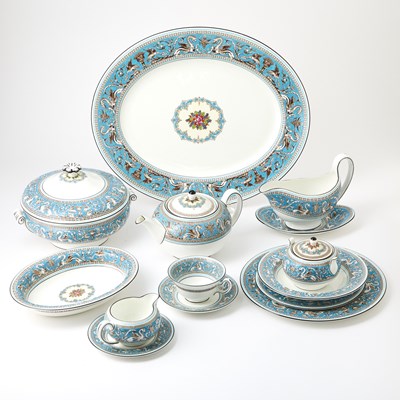 Lot 221 - Wedgewood Porcelain "Blue Florentine" Pattern Dinner Service