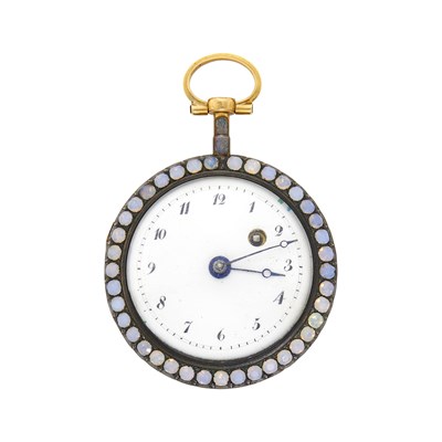 Lot 1054 - Antique Gold, Silver and Opal Open Face Pocket Watch, L'Epine Horologer Du Roy, Paris, No. 10289