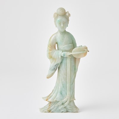 Lot 464 - A Chinese Jadeite Figure of Guanyin