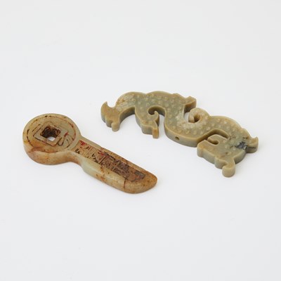 Lot 460 - Two Chinese Archaistic Jade Carvings