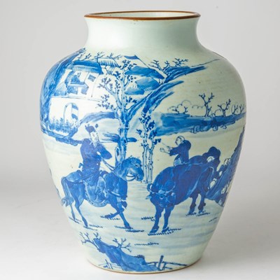 Lot 575 - A Chinese Blue and White Porcelain Jar