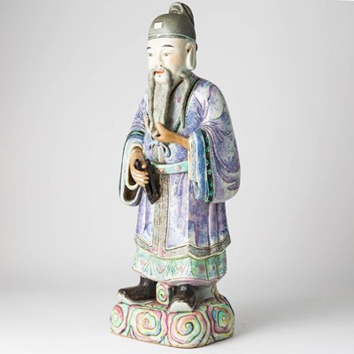 Lot 629 - A Chinese Enameled Porcelain Figure