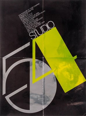 Lot 518 - The poster-sized invitation to the opening of Studio 54 with other ephemera