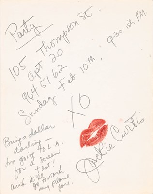 Lot 519 - Two rare original scripts for Jackie Curtis productions and a signed party invitation