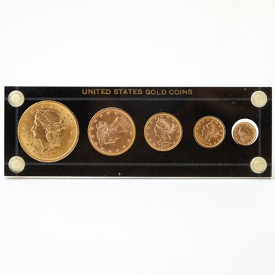 Lot United States Five-piece Gold Type Set