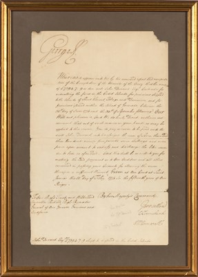 Lot 109 - Document signed by George III