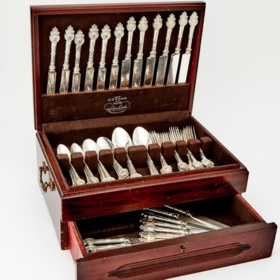 Lot 219 - Gorham Sterling Silver "Medallion" Pattern Flatware Service
