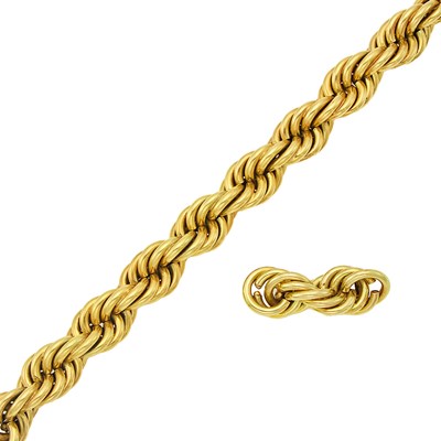 Lot 1207 - Spritzer & Fuhrmann Gold Rope-Twist Bracelet and Pin