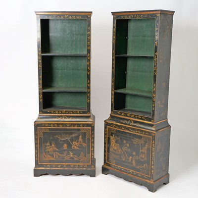 Lot 167 - Pair of George IV Style Chinoiserie Painted Bookcases