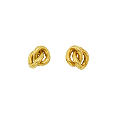 Lot 1200 - Pair of Gold Knot Earrings