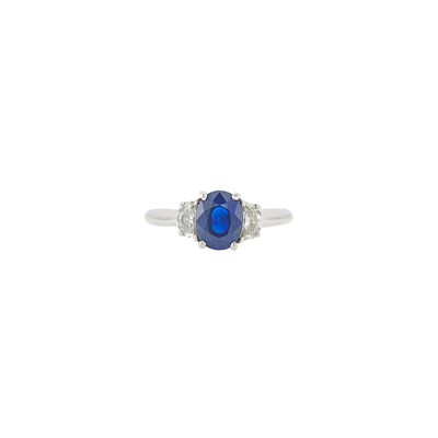 Lot 1088 - Platinum, Sapphire and Diamond Ring