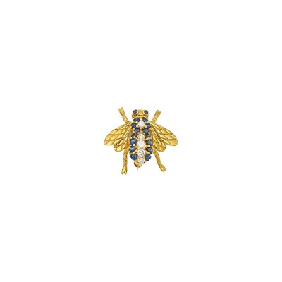 Lot 1033 - Gold, Sapphire and Diamond Bee Pin