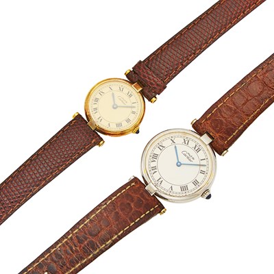 Lot 1063 - Two Must de Cartier Vermeil Wristwatches