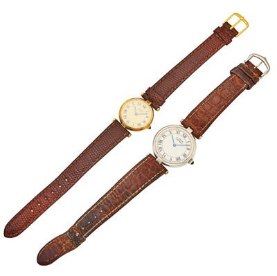 Lot 1063 - Two Must de Cartier Vermeil Wristwatches