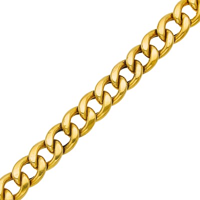 Lot 1213 - Gold Curblink Bracelet