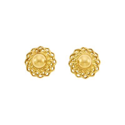 Lot 1004 - Tiffany & Co. Pair of Gold Dome Earrings