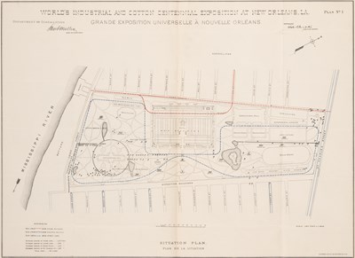 Lot 45 - New Orleans printed plan of The World's Industrial and Cotton Centennial Exposition