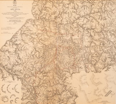 Lot 46 - An uncommon map of the operations near Atlanta in 1864