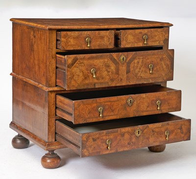 Lot 125 - Queen Anne Inlaid Walnut Chest of Drawers