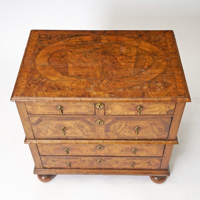 Lot 125 - Queen Anne Inlaid Walnut Chest of Drawers
