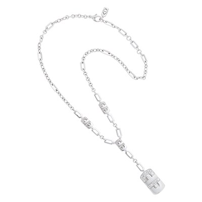 Lot 72 - Bulgari White Gold and Diamond 'Parentesi' Pendant-Necklace