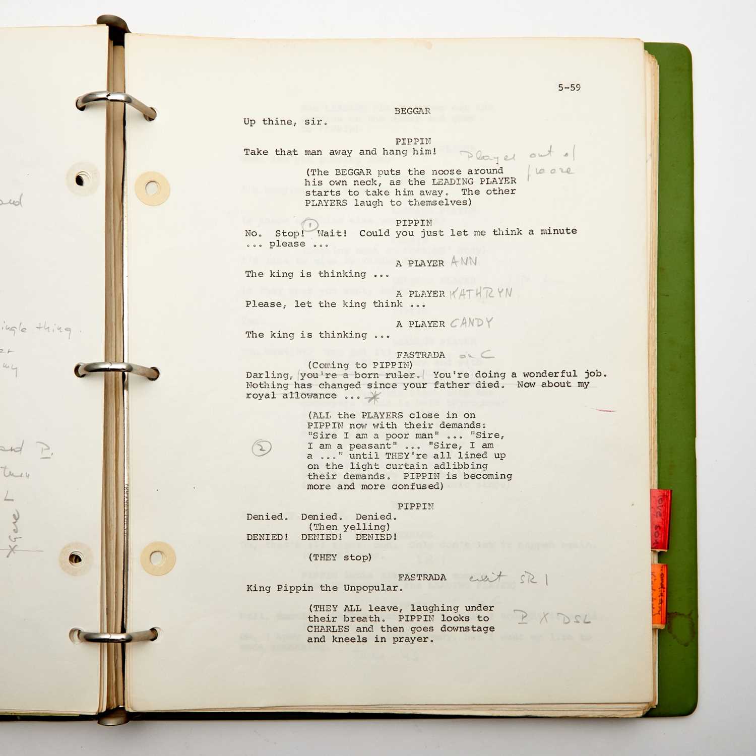 Lot 509 - The heavily annotated master script for the