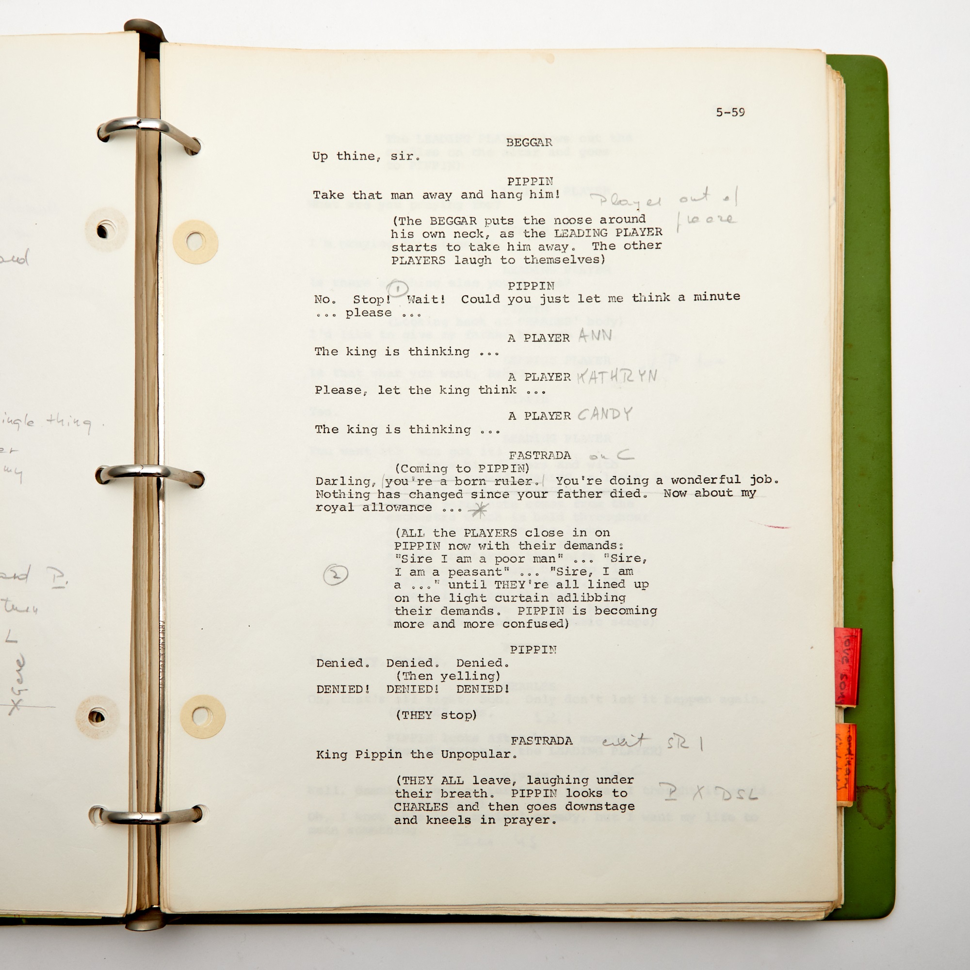 Lot 509 - The heavily annotated master script for the