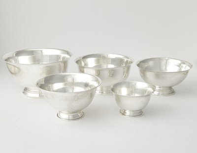 Lot 213 - Five American Sterling Silver Revere Form Bowls