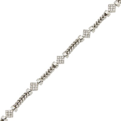 Lot 1126 - White Gold and Diamond Bracelet