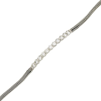 Lot 1109 - Platinum and Diamond Bracelet