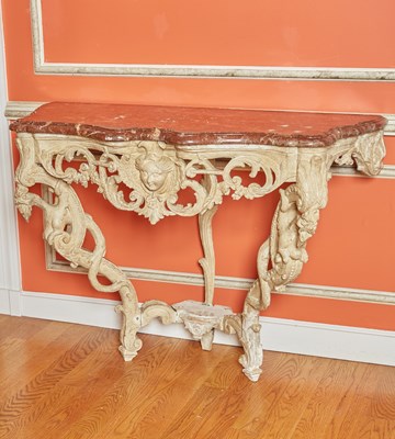 Lot 386 - Régence Carved and Painted Console Table