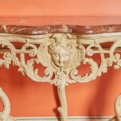 Lot 386 - Régence Carved and Painted Console Table