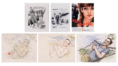 Lot 546 - Original concept art used in Mad Men including Lucky Strike, Mohawk Airlines, and Belle Jolie