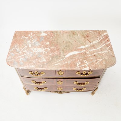 Lot 584 - Régence Ormolu-Mounted and Brass-Inlaid Kingwood Commode