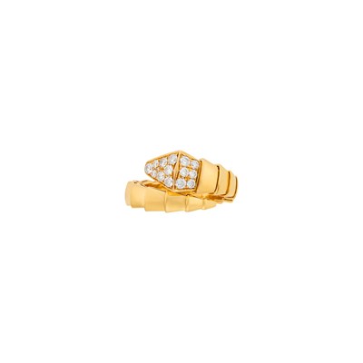 Lot 172 - Bulgari Rose Gold and Diamond 'Serpenti' Ring