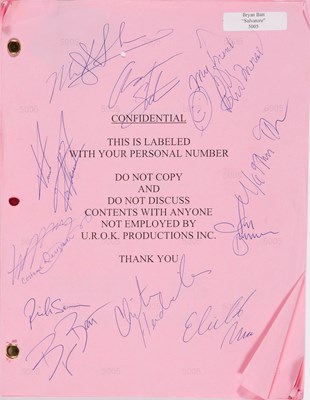 Lot 548 - Bryan Batt's cast signed script from the season one finale episode on Mad Men