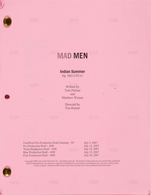 Lot 552 - Twelve various Mad Men scripts from seasons 1-3