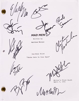 Lot 545 - A cast-signed script for the pilot of Mad Men with most scripts for the first season