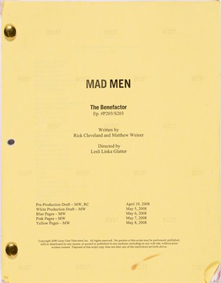 Lot 553 - A group of scripts for the second season of Mad Men