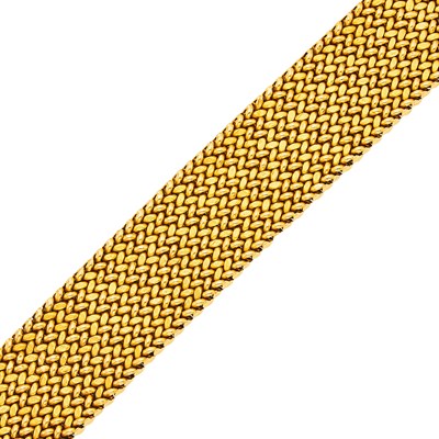 Lot 153 - Wide Gold Braided Mesh Bracelet