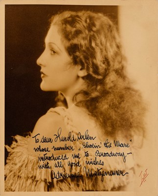 Lot 628 - A group of nine inscribed photographs to Harold Arlen from Actresses and Female Performers