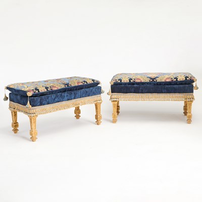 Lot 694 - Pair of George II Style Giltwood Benches