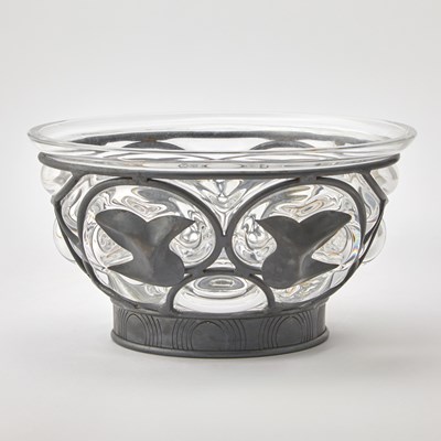 Lot 155 - Daum Blown Glass and Iron Bowl